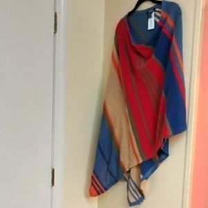 Chaps brand, size small, shawl, red, green, blue, orange